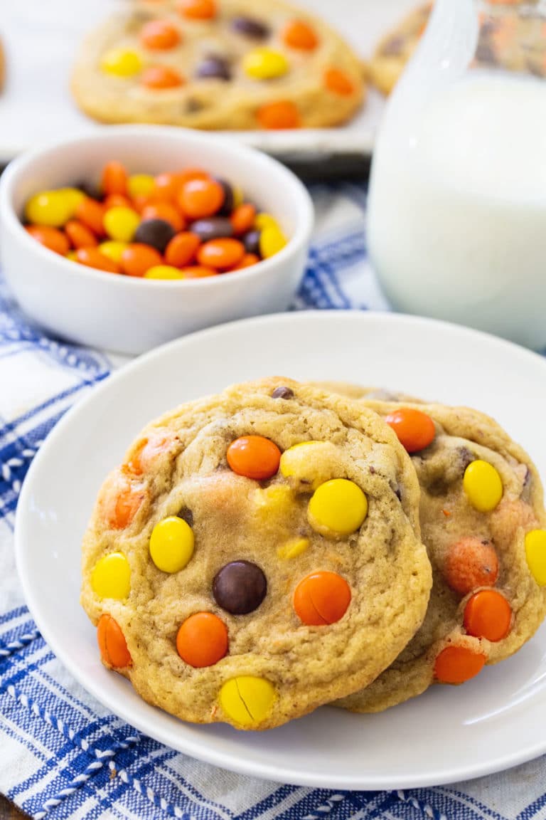 Soft Baked Reese S Pieces Cookies Spicy Southern Kitchen