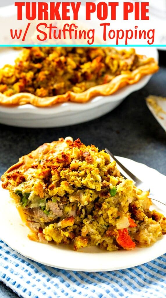 Turkey Pot Pie With Stuffing Topping Spicy Southern Kitchen