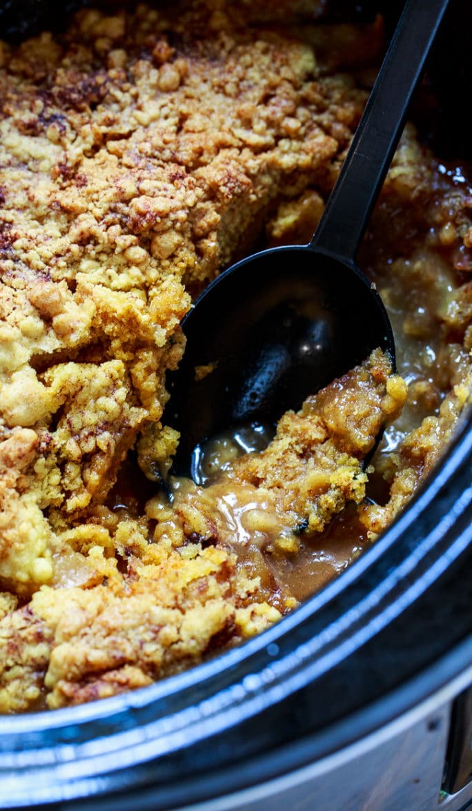 Slow Cooker Apple Cobbler - Spicy Southern Kitchen