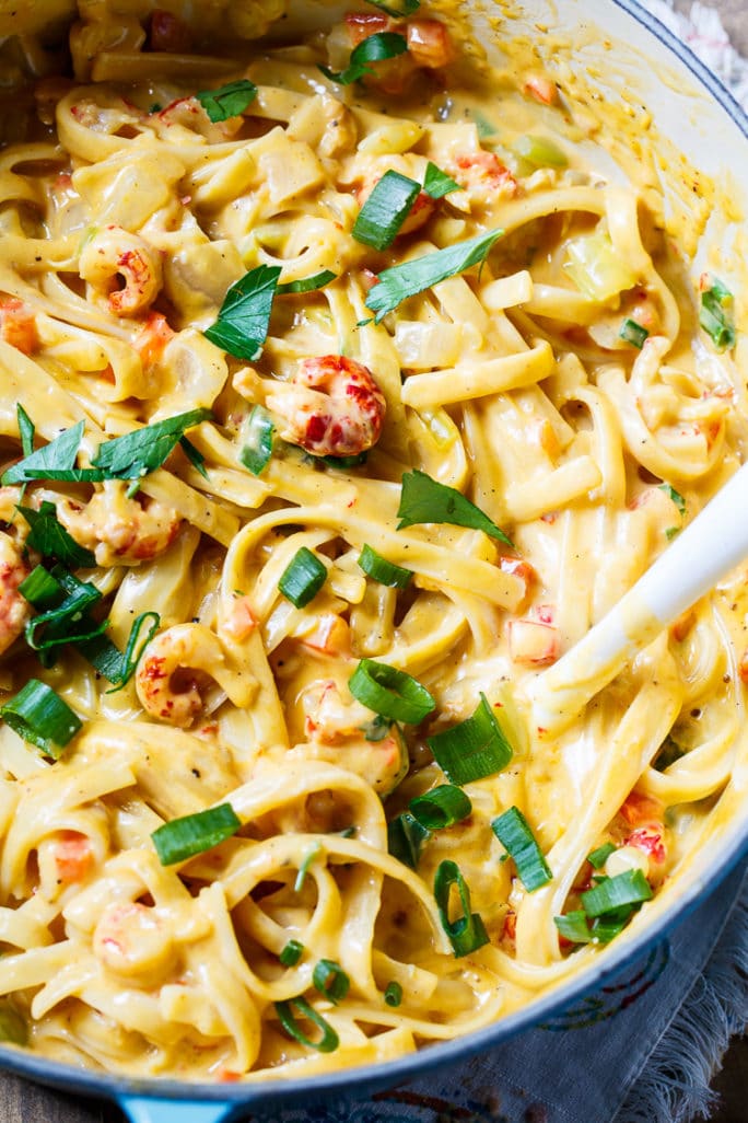 Crawfish Fettuccine - Spicy Southern Kitchen