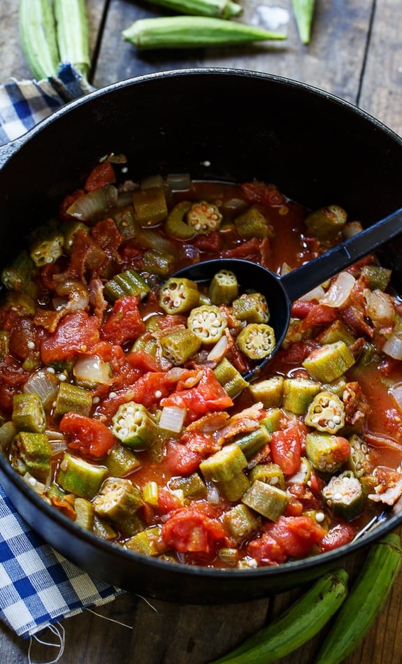 Stewed Okra and Tomatoes Spicy Southern Kitchen