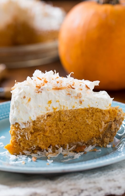 Coconut Pumpkin Chiffon Pie - Spicy Southern Kitchen