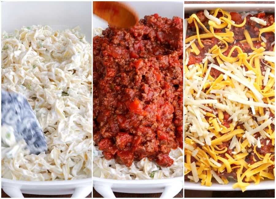 Assembling the casserole