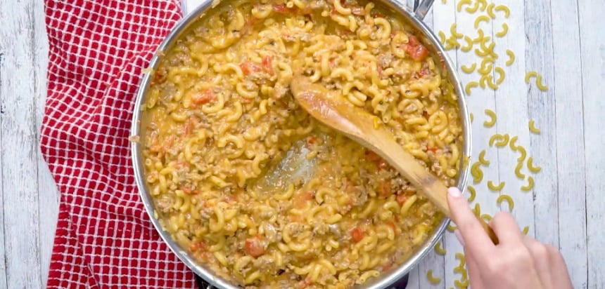 The finished dish in the pan.