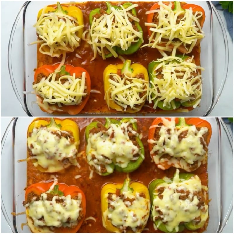 Cheese on the peppers.