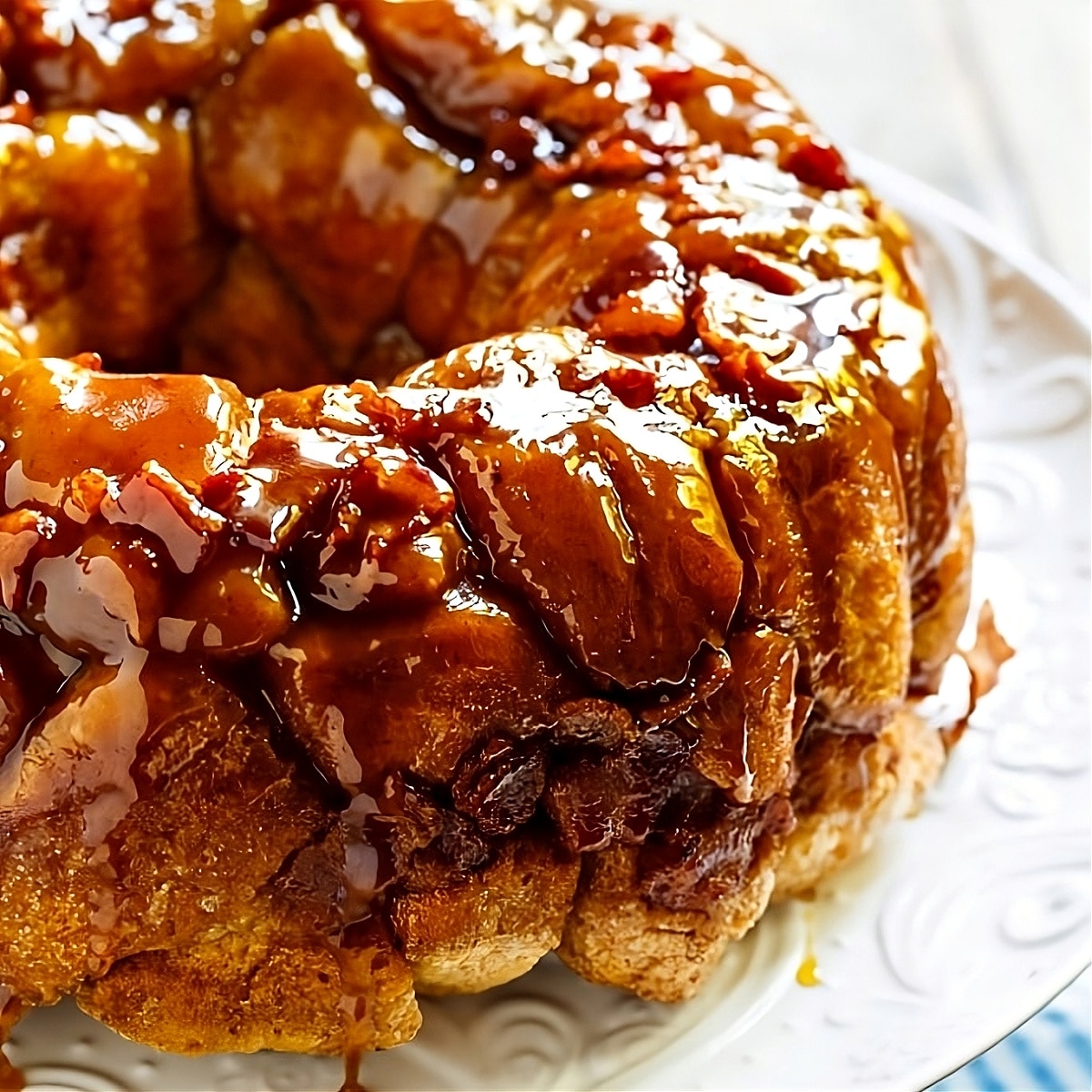 Bacon Maple Monkey Bread on a serving platter.