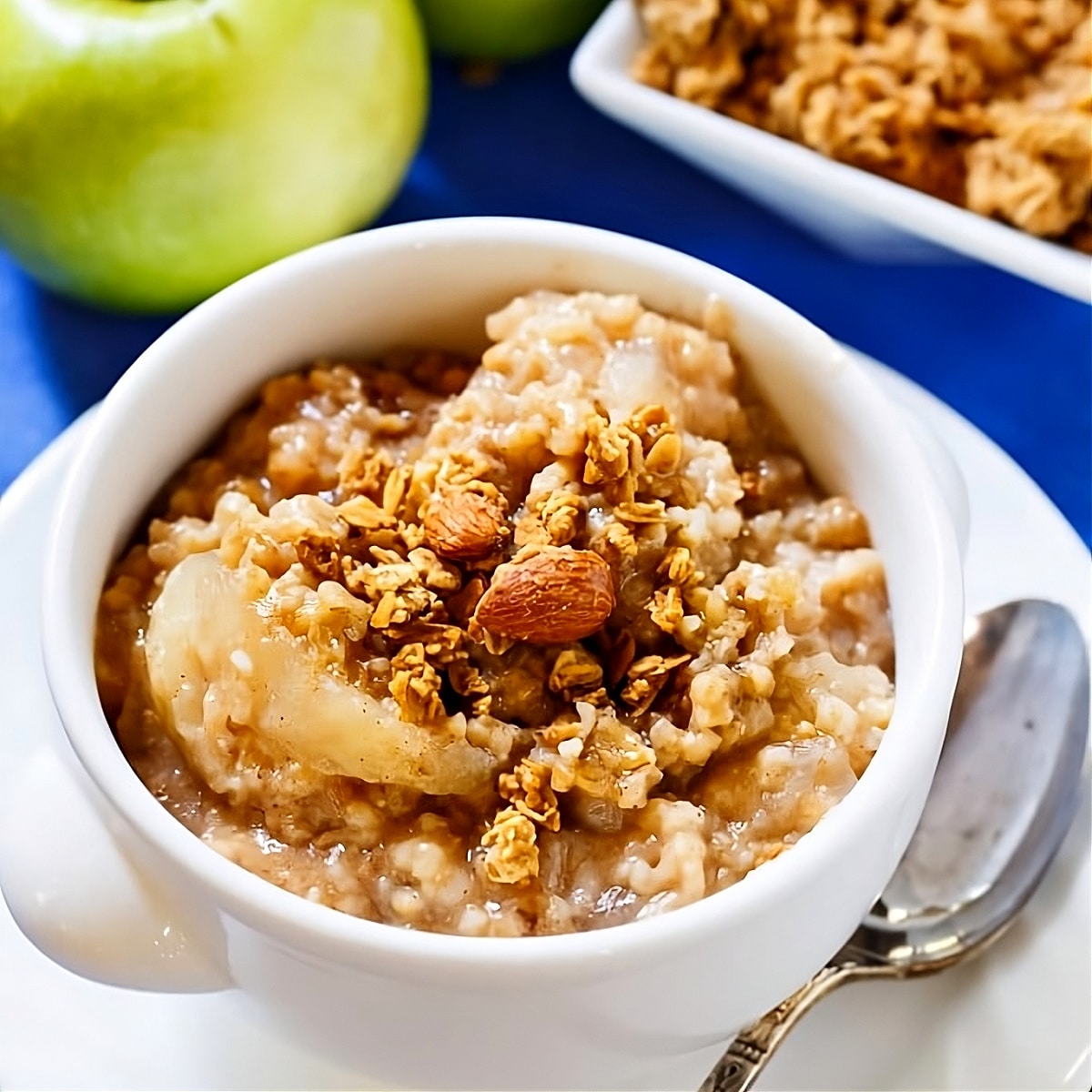 Slow Cooker Apple Pie Oatmeal in a bowl.