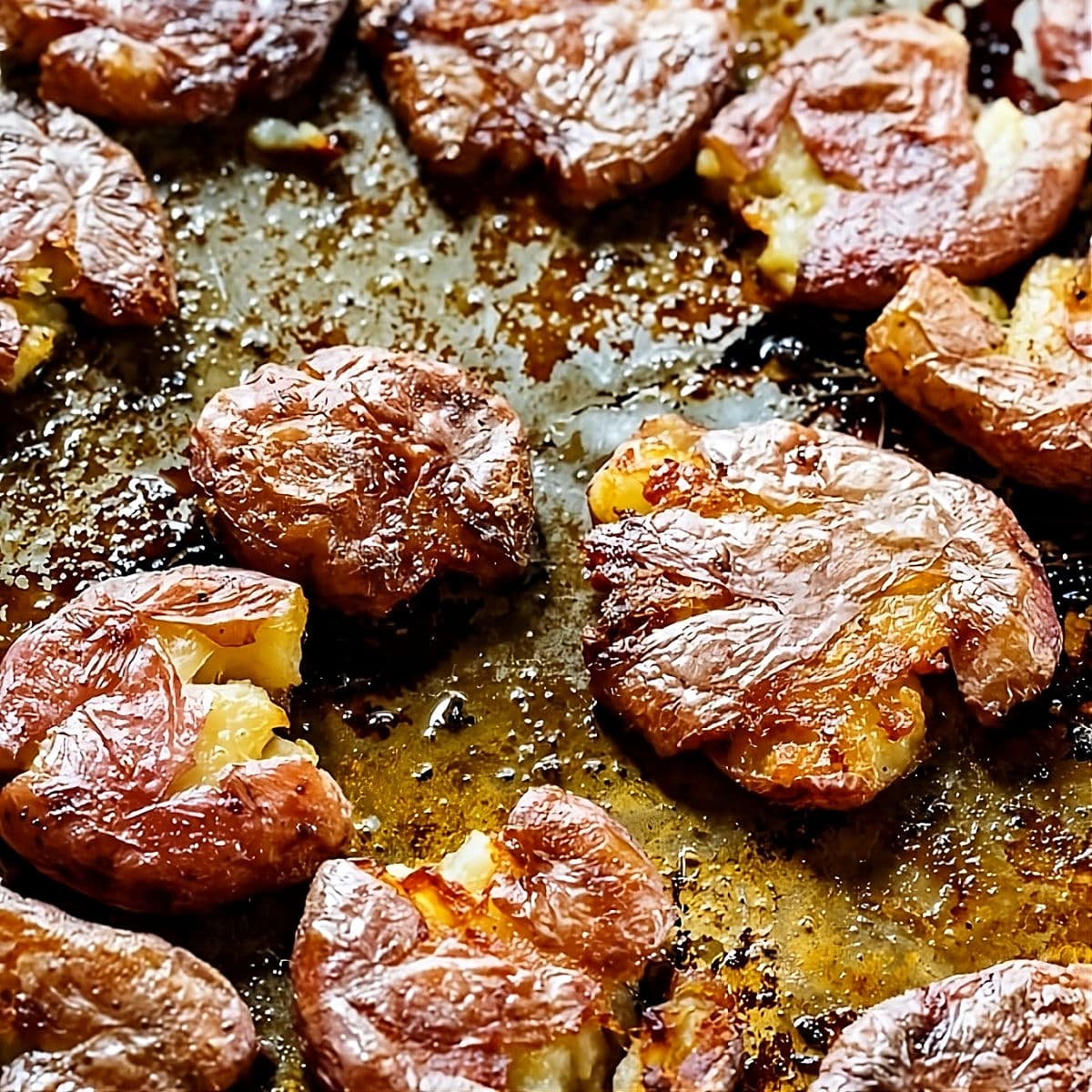 Roasted Salt and Vinegar Potatoes on a baking sheet.