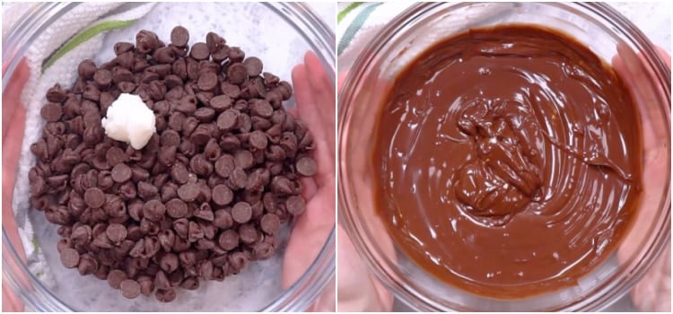 Melting the chocolate.