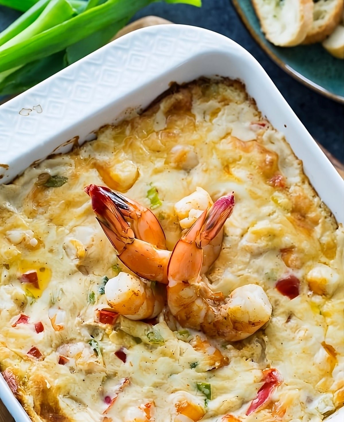 Spicy Shrimp Dip in a baking dish.