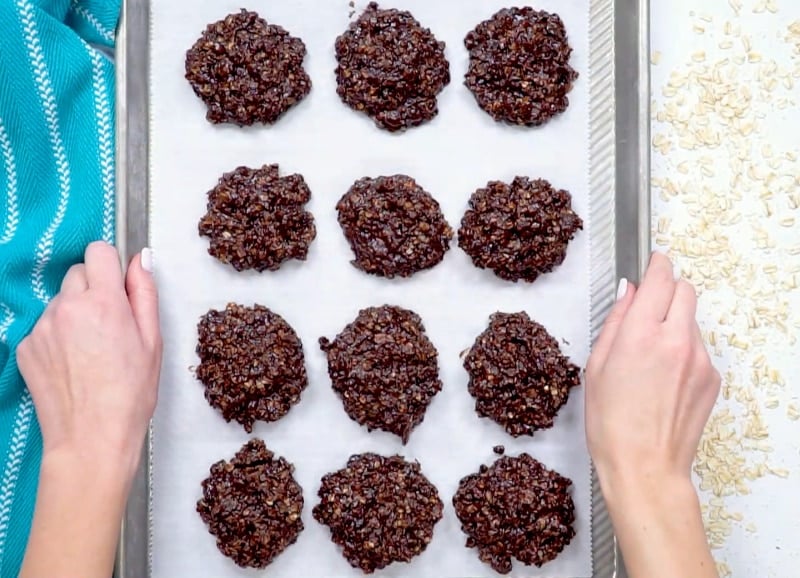 Cookies on baking sheet.