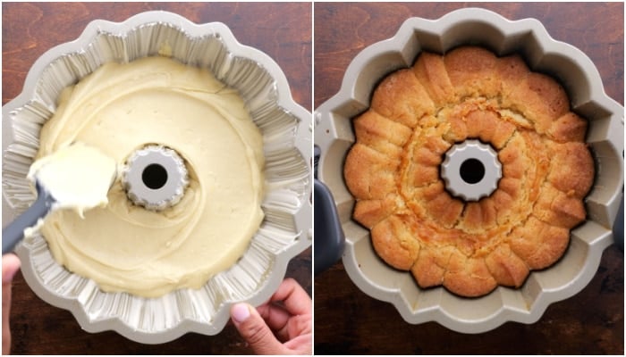 Cake in pan.