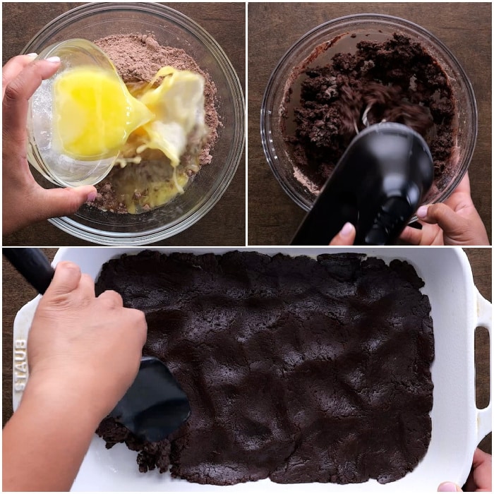 Making the crust.