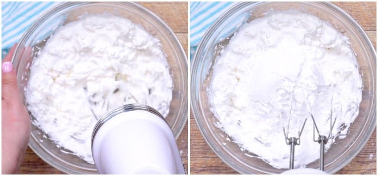 Mixing the frosting.