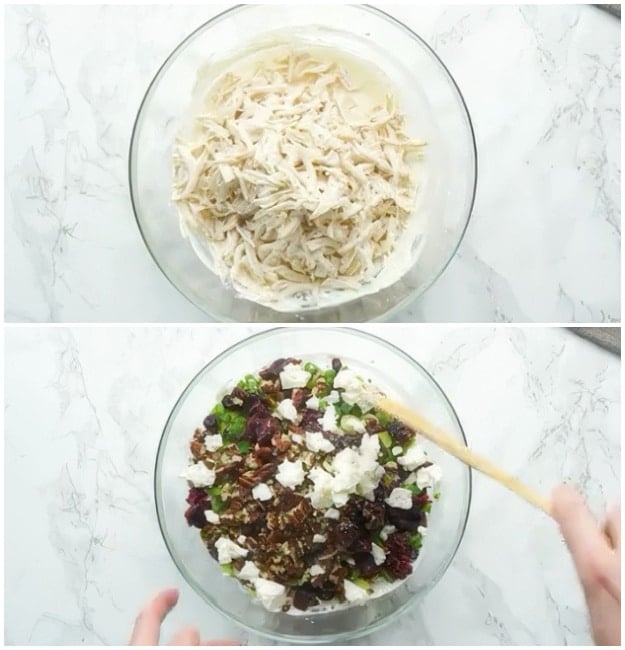 Stirring in the remaining ingredients.