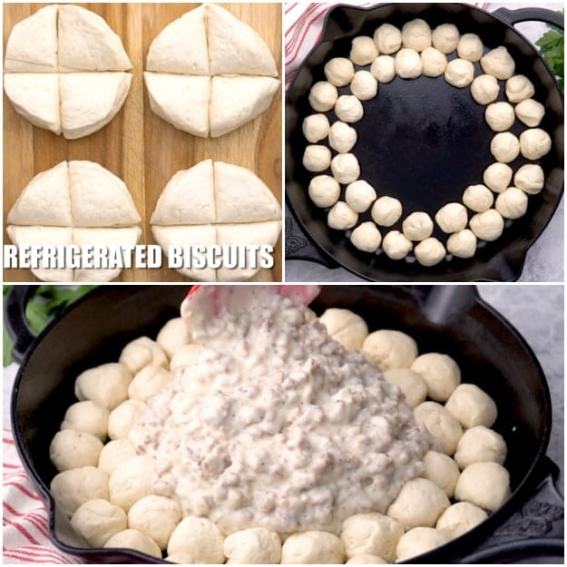 Assembling the biscuit ring.