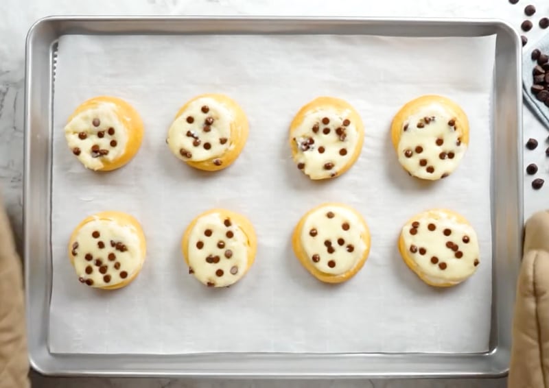 Danishes after being removed from oven.