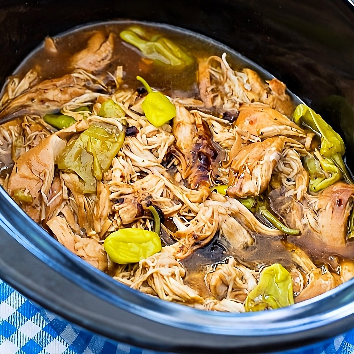 Mississippi Chicken in a slow cooker.