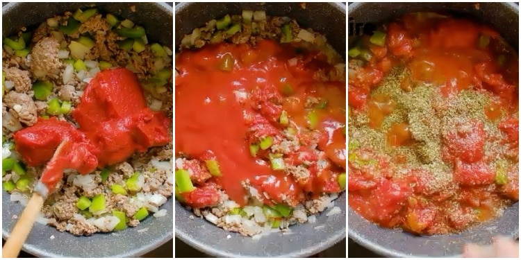 Adding the remaining ingredients.