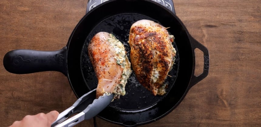 Browning the chicken.