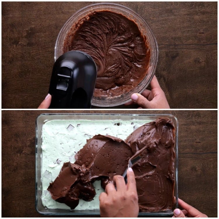 Making pudding layer.