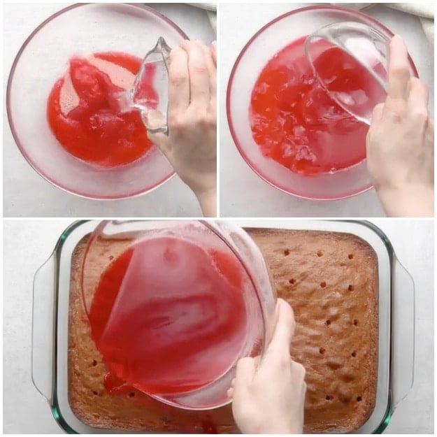 Mixing the Jell-O.