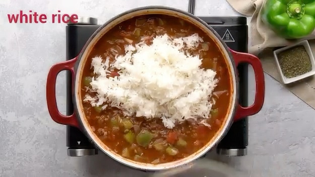 White rice added.