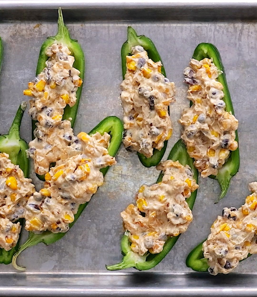Jalapenos stuffed with cream cheese mixture.