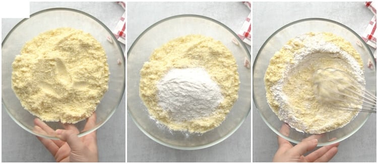 Mixing the dry ingredients.