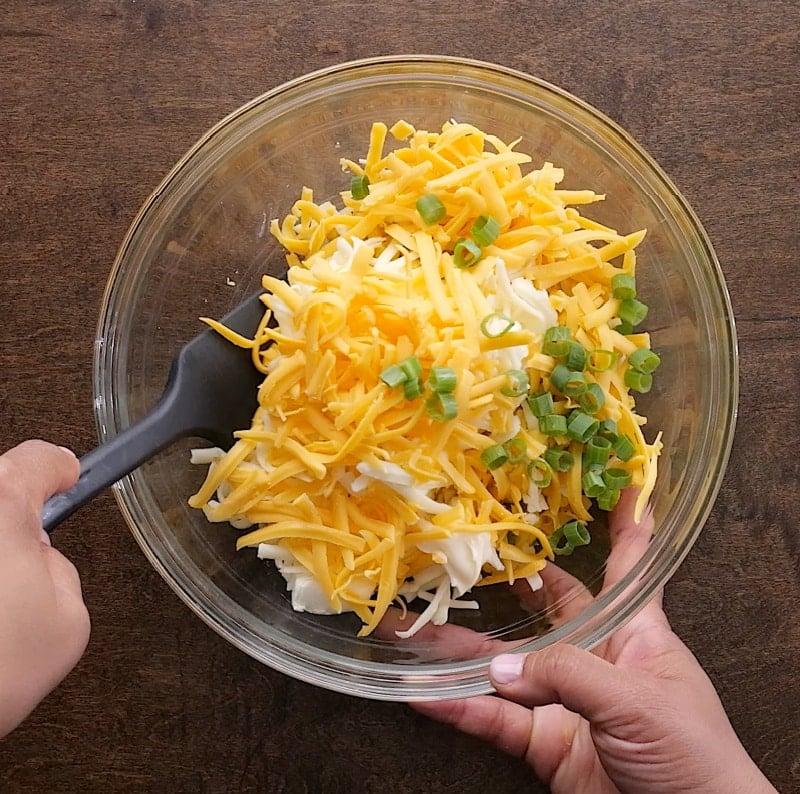 Mixing ingredients.