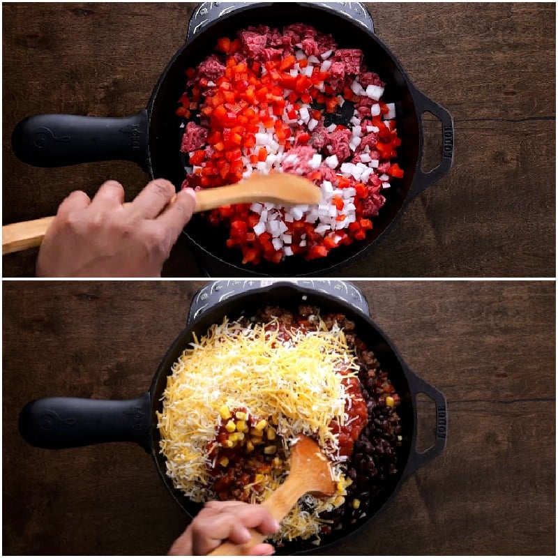 Making the filling.
