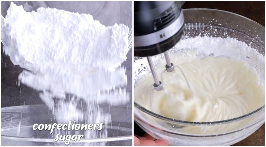 Mixing the icing.