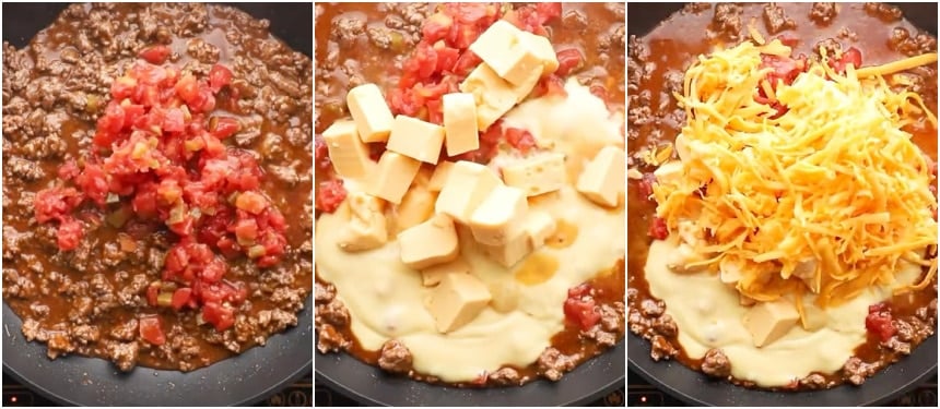Tomatoes and cheese added.