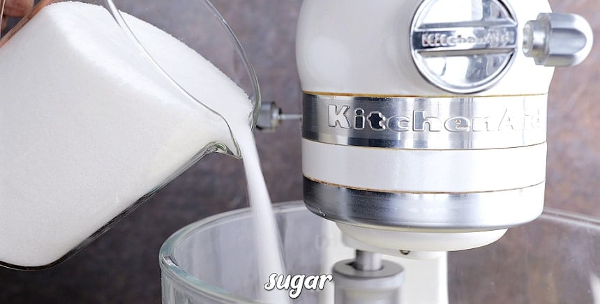 Adding the sugar.