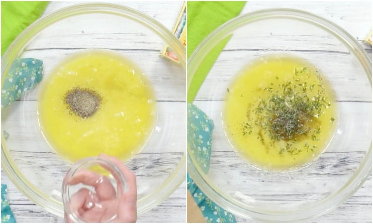 Mixing butter mixture.
