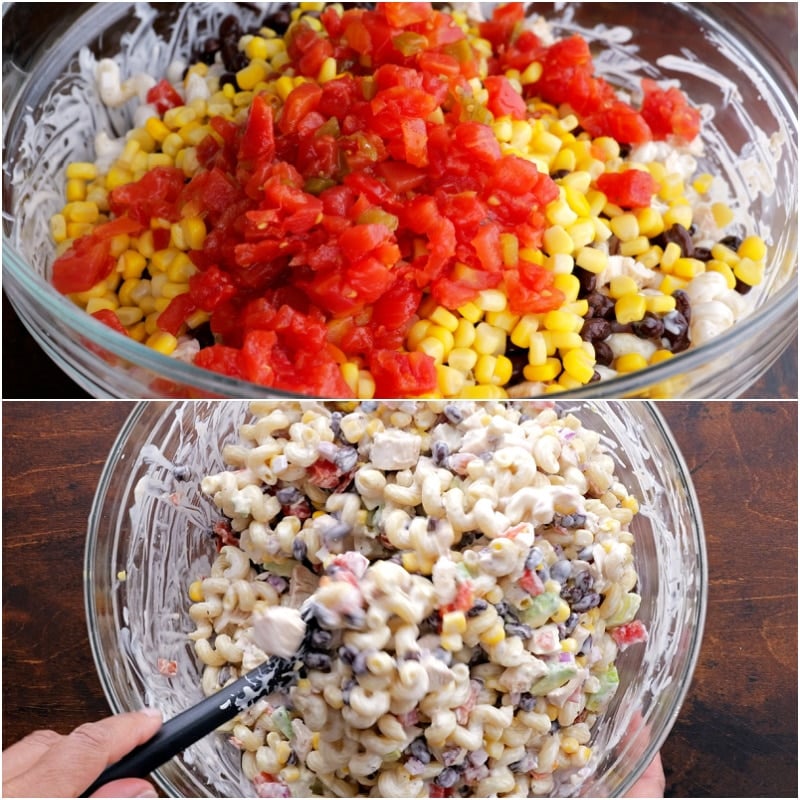 Adding remaining ingredients.