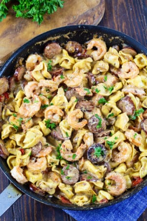 Creamy Tortellini with Shrimp - Spicy Southern Kitchen