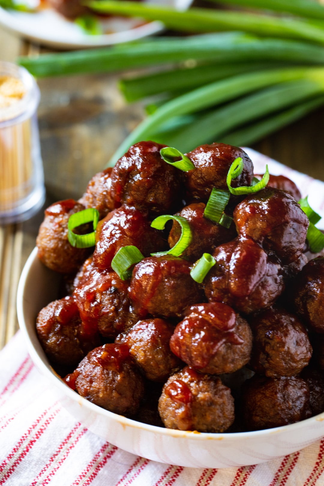Cranberry Meatballs in a bowl.