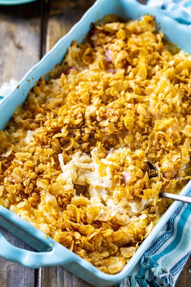 Funeral Potatoes with Ham - Spicy Southern Kitchen