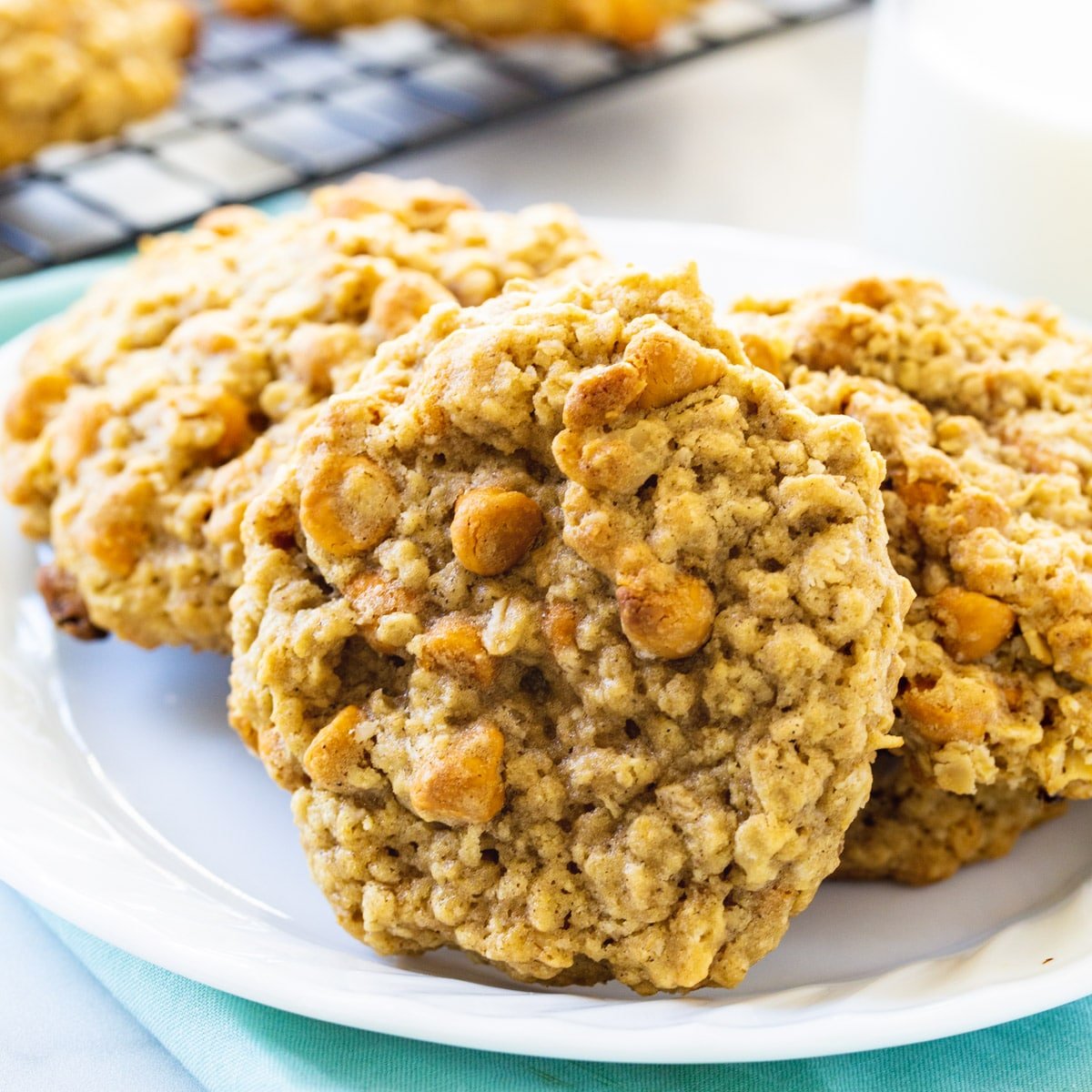 Oatmeal Butterscotch Cookies on a plate.