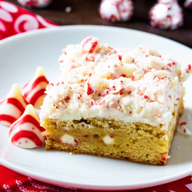 Peppermint Blondies with Buttercream - Spicy Southern Kitchen