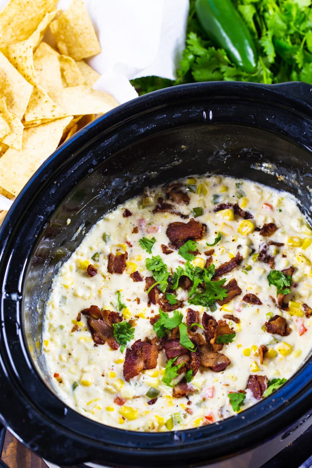 Slow Cooker Jalapeno Popper Corn Dip - Spicy Southern Kitchen