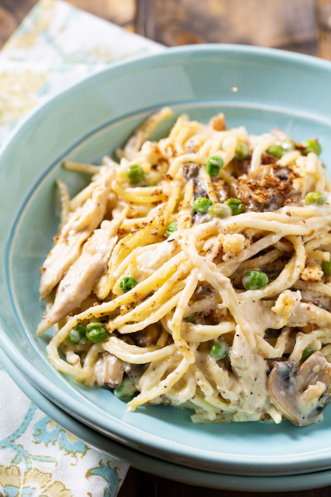 Turkey Tetrazzini in a bowl.