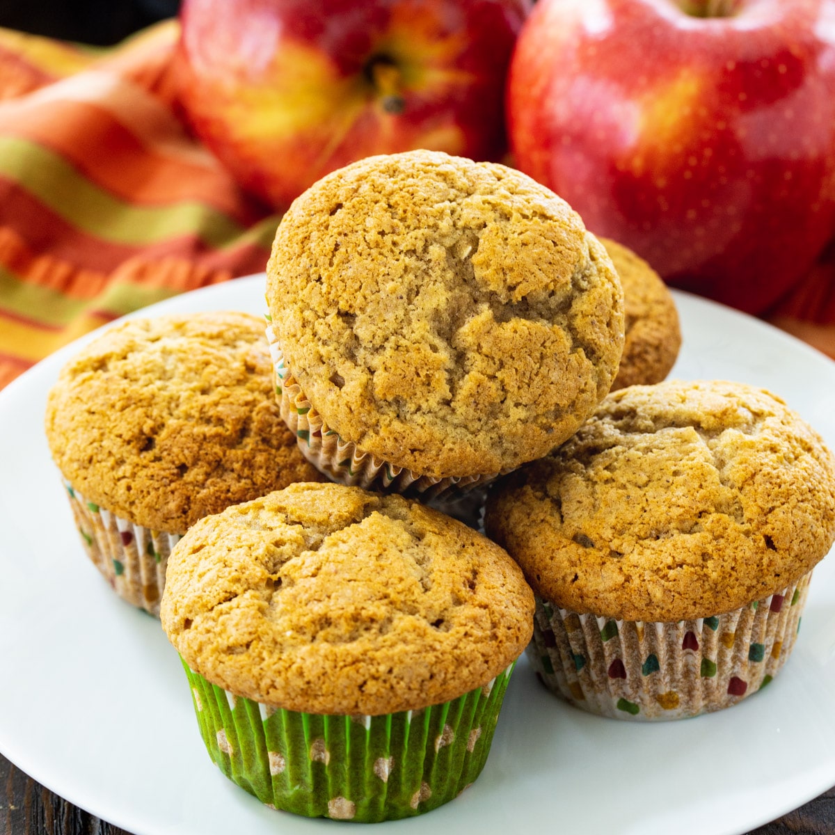 Apple Butter Muffins on a plate.