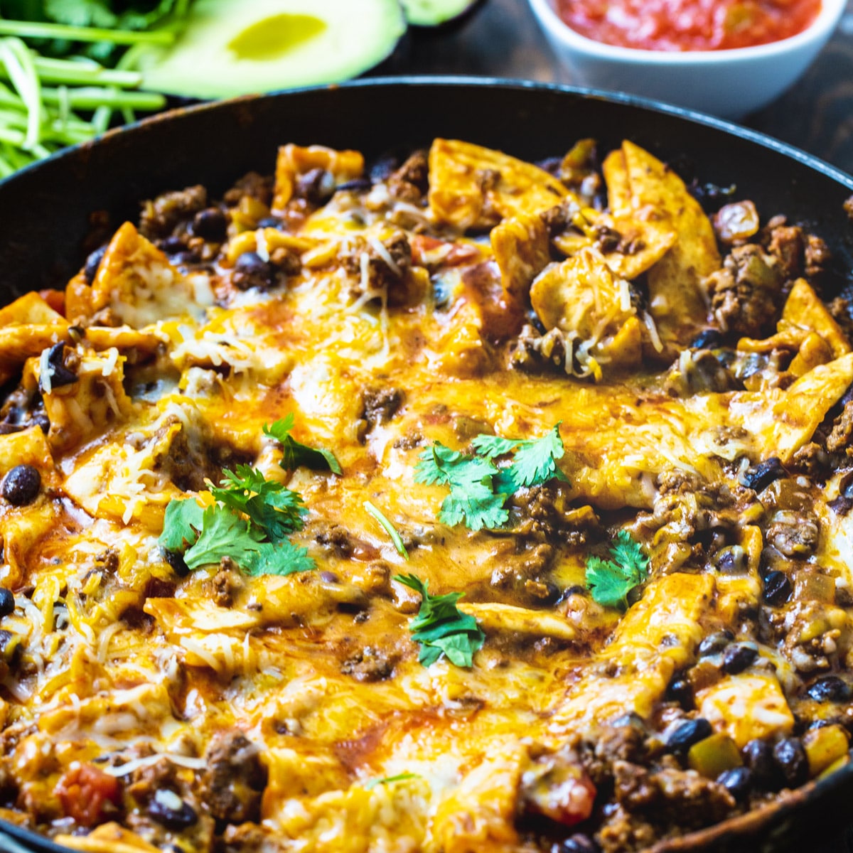 Easy Beef Burrito Skillet in a nonstick skillet.