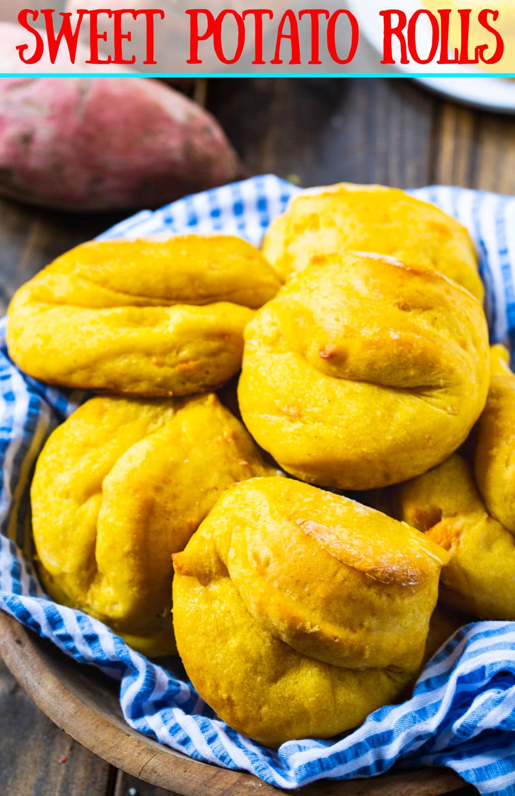 Sweet Potato Rolls in a basket.