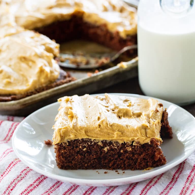 Texas Sheet Cake with Peanut Butter Frosting Spicy Southern Kitchen
