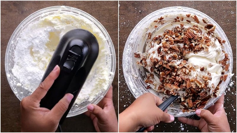 Making the frosting.