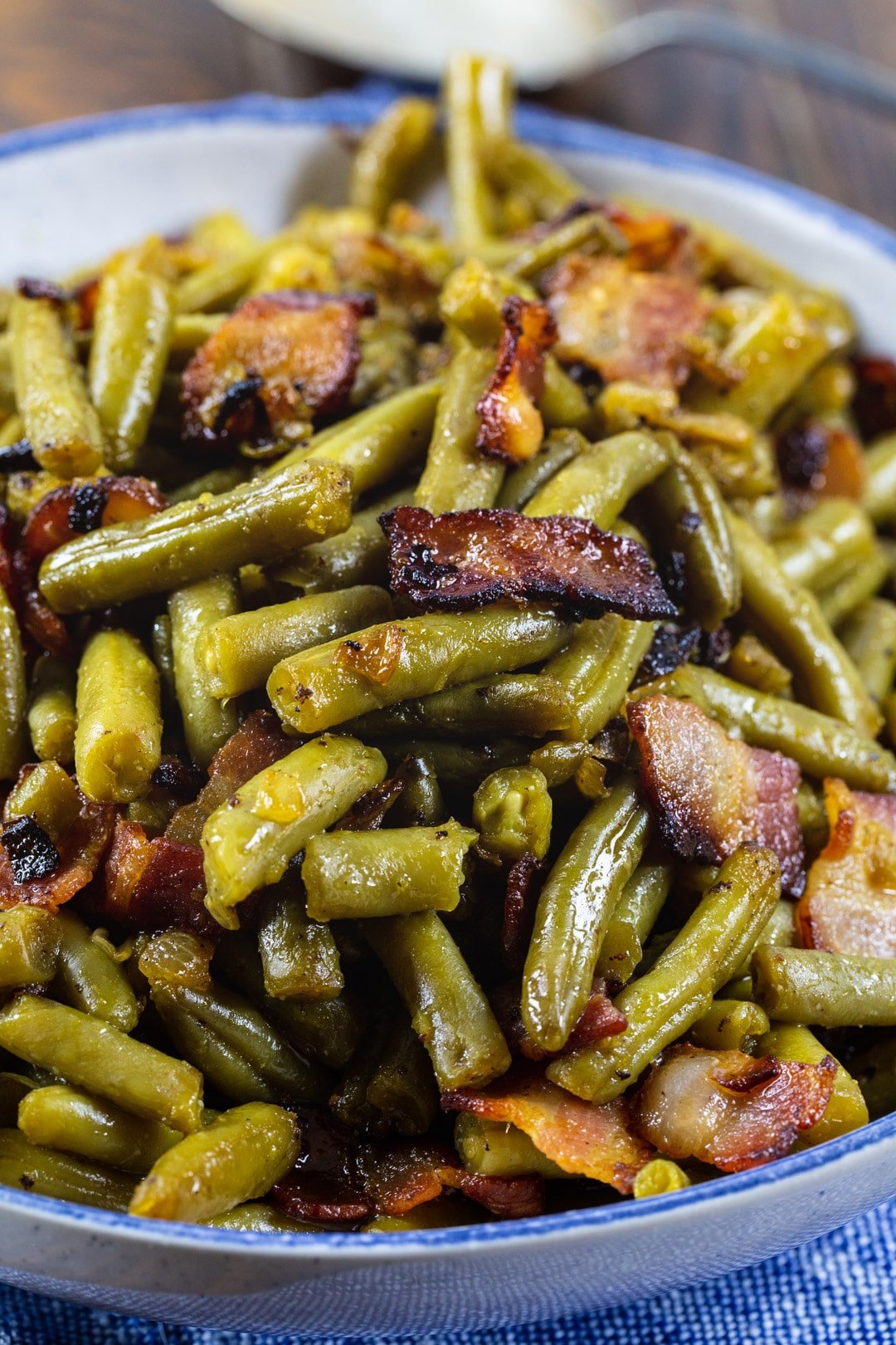 Candied Green Beans in a serving dish.