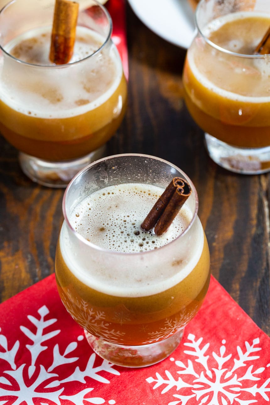 Hot Buttered Bourbon in three glasses.